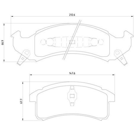 Brake Pad Set, disc brake BREMBO P09002