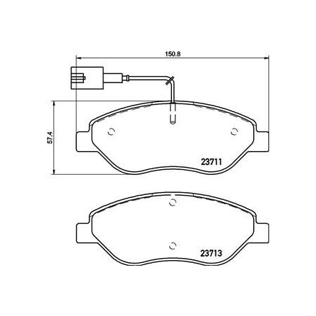 Brake Pad Set, disc brake BREMBO P23145