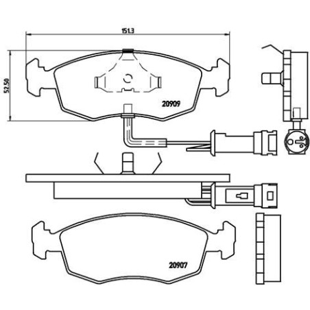 Brake Pad Set, disc brake BREMBO P24007