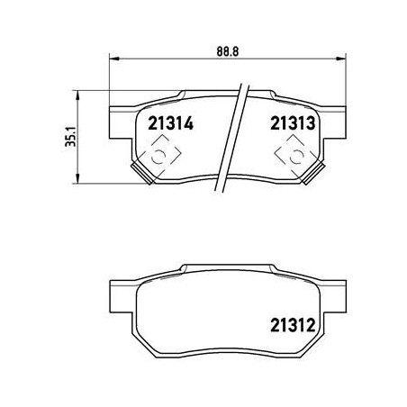 Brake Pad Set, disc brake BREMBO P28017