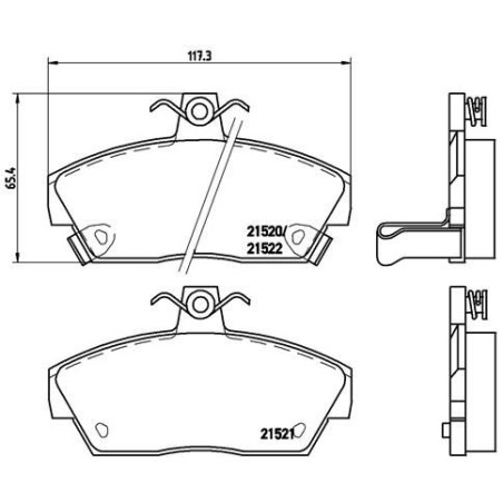 Brake Pad Set, disc brake BREMBO P28019