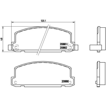 Brake Pad Set, disc brake BREMBO P34002