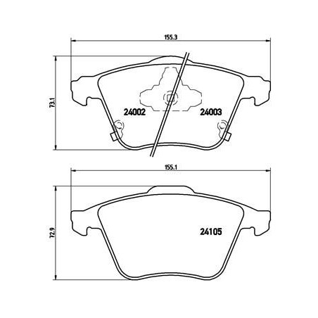 Brake Pad Set, disc brake BREMBO P49038