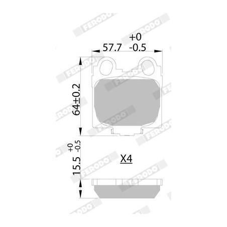 Brake Pad Set, disc brake FERODO FDB1610