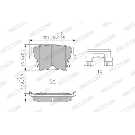 Brake Pad Set, disc brake FERODO FDB1953