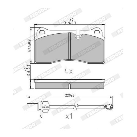 Brake Pad Set, disc brake FERODO FDB4195