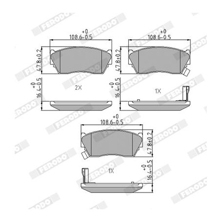 Brake Pad Set, disc brake FERODO FDB763