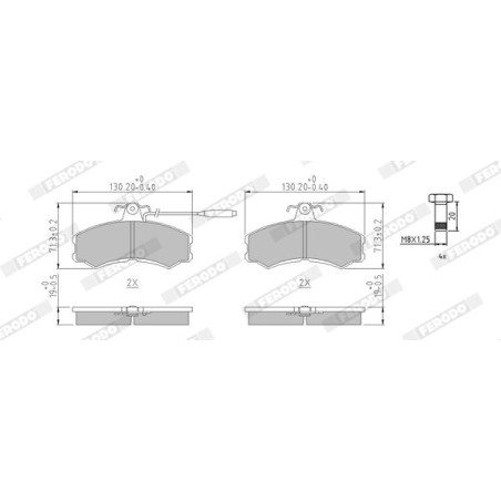 Brake Pad Set, disc brake FERODO FVR287