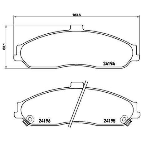 Brake Pad Set, disc brake BREMBO P10052