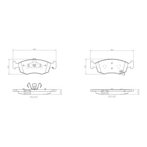 Brake Pad Set, disc brake BREMBO P11031