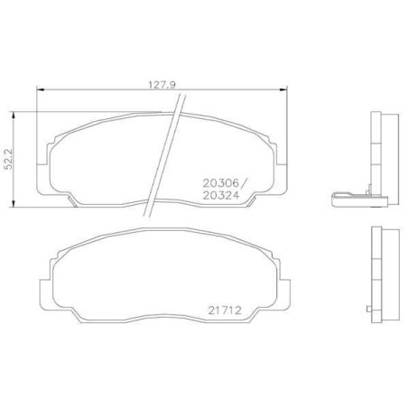 Brake Pad Set, disc brake BREMBO P16012