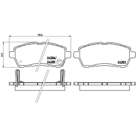 Brake Pad Set, disc brake BREMBO P16013