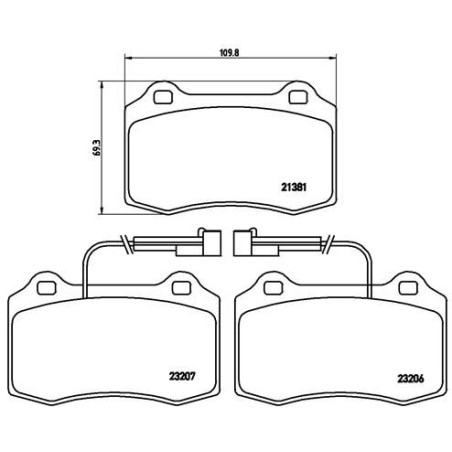 Σετ τακάκια, δισκόφρενα BREMBO P23074