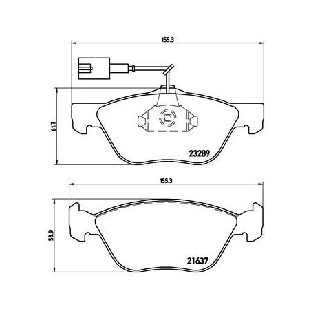 Brake Pad Set, disc brake BREMBO P23077