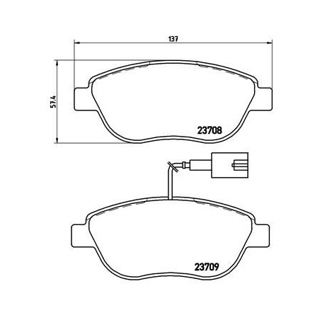 Brake Pad Set, disc brake BREMBO P23087