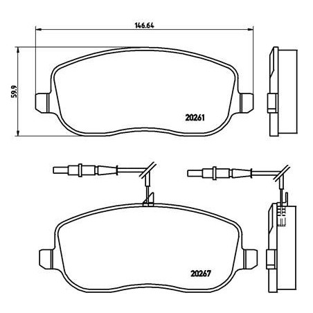 Brake Pad Set, disc brake BREMBO P23090