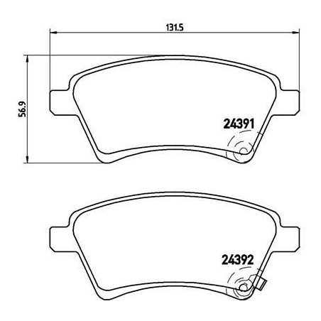 Brake Pad Set, disc brake BREMBO P23105