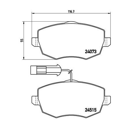 Brake Pad Set, disc brake BREMBO P23128