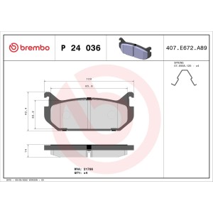 Σετ τακάκια, δισκόφρενα BREMBO P24036