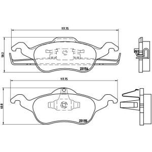 Brake Pad Set, disc brake BREMBO P24046