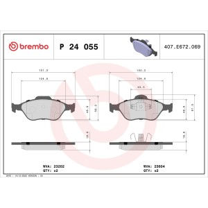 Σετ τακάκια, δισκόφρενα BREMBO P24055