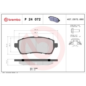 Σετ τακάκια, δισκόφρενα BREMBO P24072