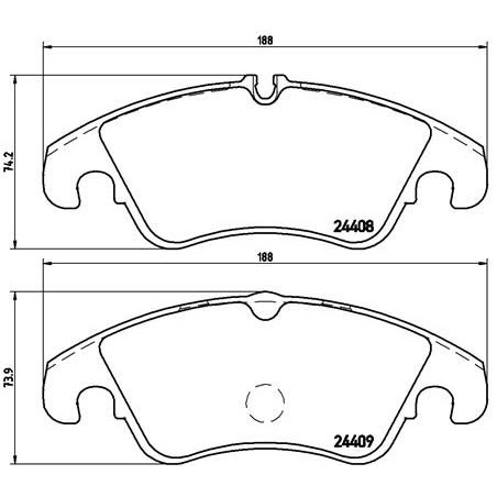 Brake Pad Set, disc brake BREMBO P24074