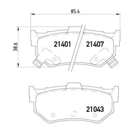 Brake Pad Set, disc brake BREMBO P28007