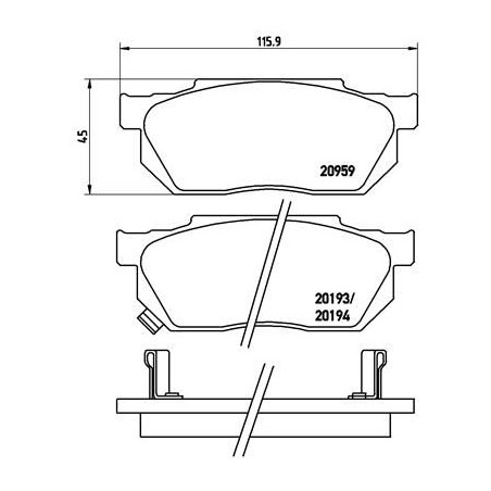 Brake Pad Set, disc brake BREMBO P28008