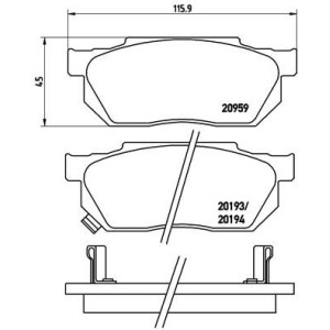 Σετ τακάκια, δισκόφρενα BREMBO P28008