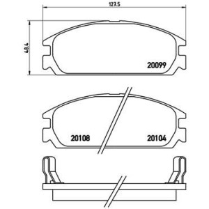 Brake Pad Set, disc brake BREMBO P28010