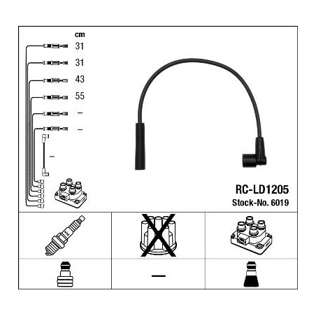 Σετ καλωδίων υψηλής τάσης NGK 6019