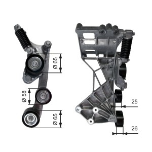 Belt Tensioner, V-ribbed belt GATES T39136