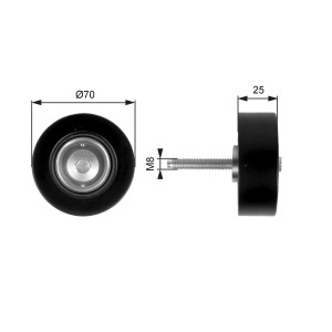 Deflection/Guide Pulley, V-ribbed belt GATES T36263