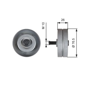 Deflection/Guide Pulley, V-ribbed belt GATES T36182