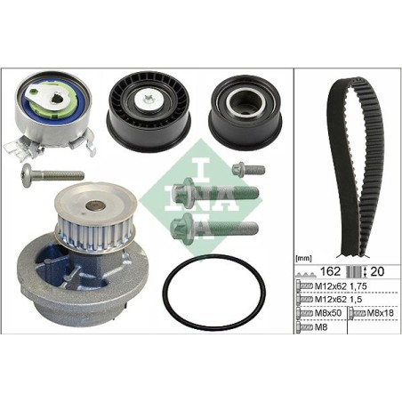 Water Pump & Timing Belt Kit INA 530044330