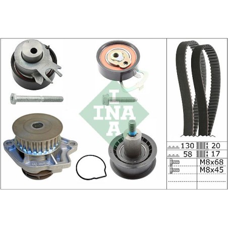 Water Pump & Timing Belt Kit INA 530053830