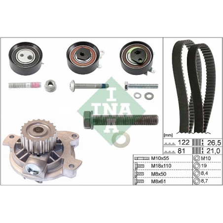 Water Pump & Timing Belt Kit INA 530048330