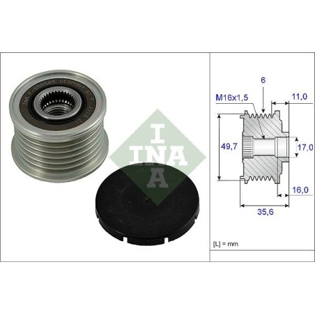 Alternator Freewheel Clutch INA 535001610