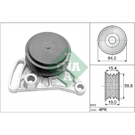 Tensioner Pulley, V-ribbed belt INA 531030910