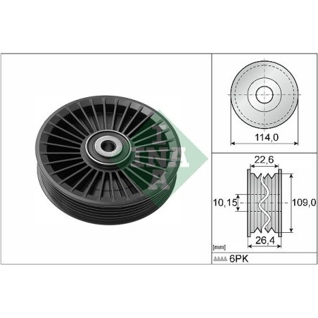 Deflection/Guide Pulley, V-ribbed belt INA 532010810