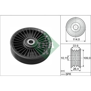 Deflection/Guide Pulley, V-ribbed belt INA 532010810