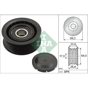 Deflection/Guide Pulley, V-ribbed belt INA 532016010