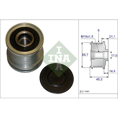 Ελεύθερη περιστροφή γεννήτριας INA 535003610