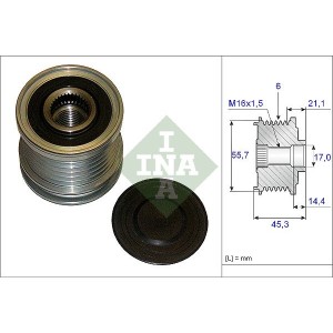 Alternator Freewheel Clutch INA 535003610