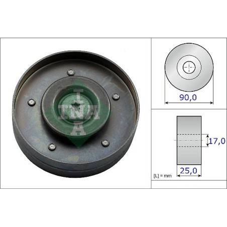 Deflection/Guide Pulley, V-ribbed belt INA 532069410