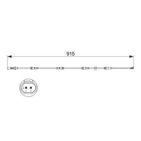 Warning Contact, brake pad wear BOSCH 1987473509