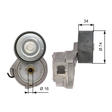 Belt Tensioner, V-ribbed belt GATES T38559