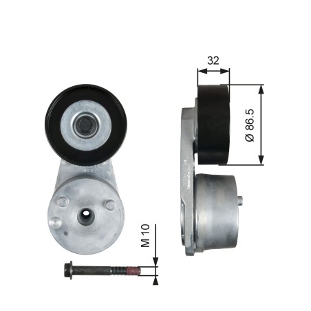 Belt Tensioner, V-ribbed belt GATES T38584