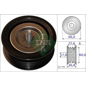 Τροχαλία παρέκκλισης, ιμάντας poly-V INA 532067110